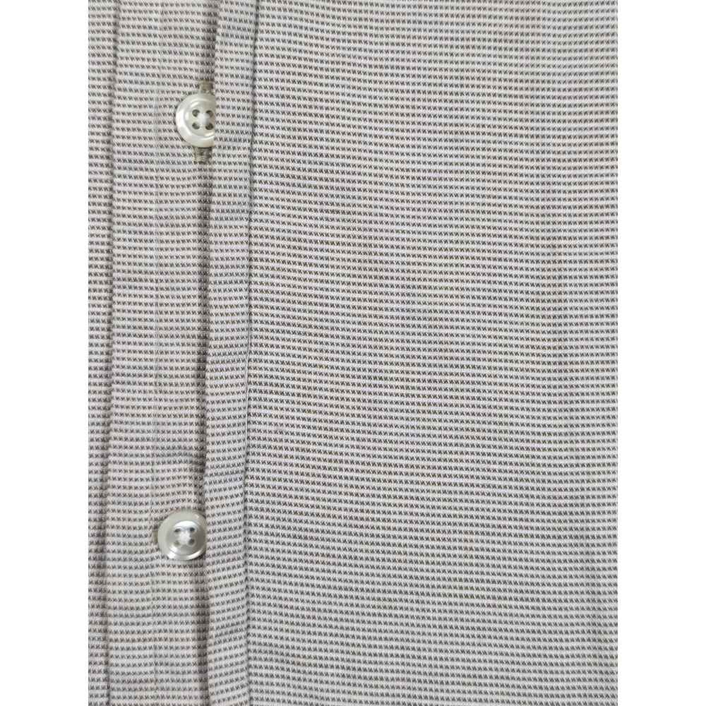 Valentino Uomo Men's long Sleeve 16 34-35 Striped Beige White Shirt Cotton - Picture 4 of 9